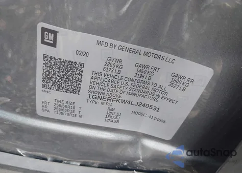 2020 Chevrolet Traverse Fwd Ls from USA, damaged, VIN 1GNERFKW4LJ240531